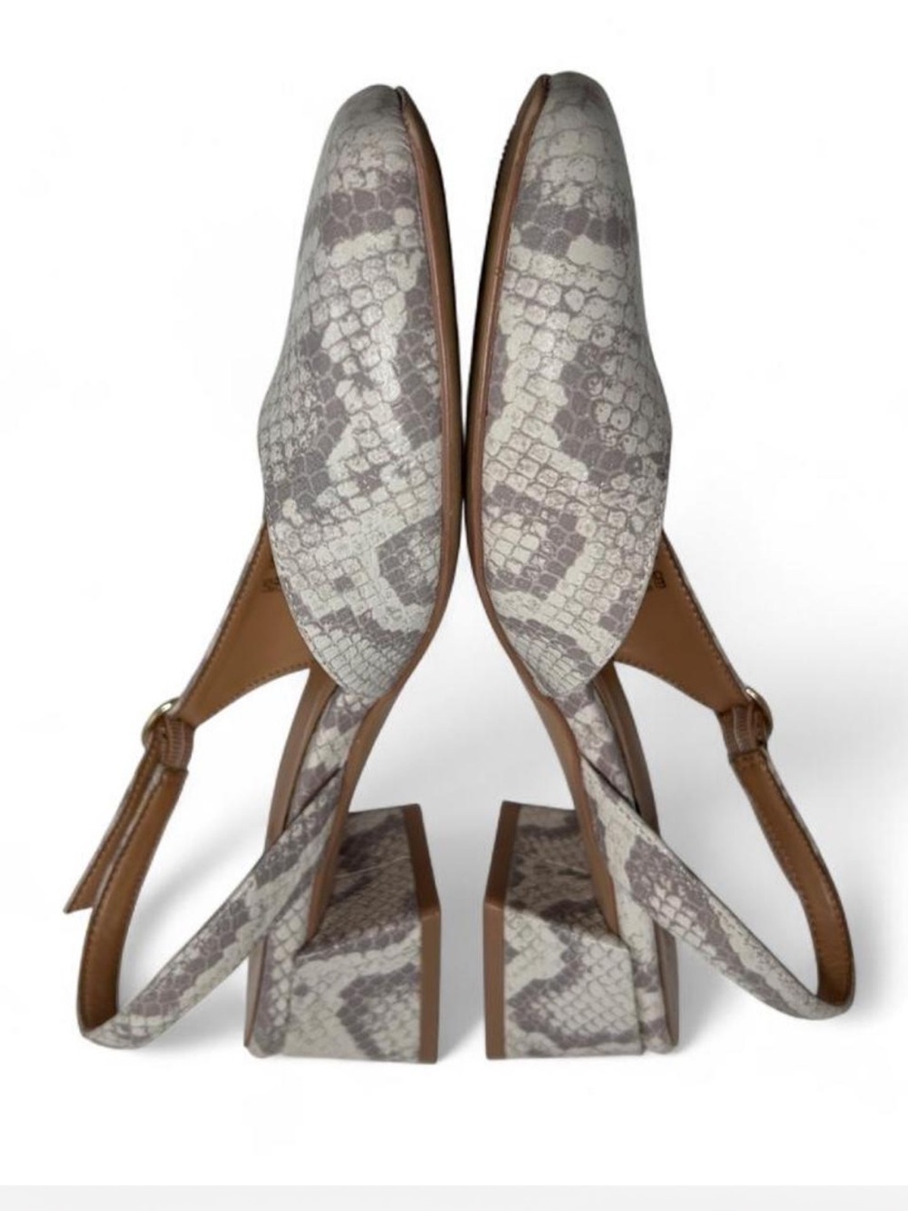 Naturalizer Jayla Slingback Pumps, White Snake pattern, D'Orsay side style 7 - Picture 7 of 8